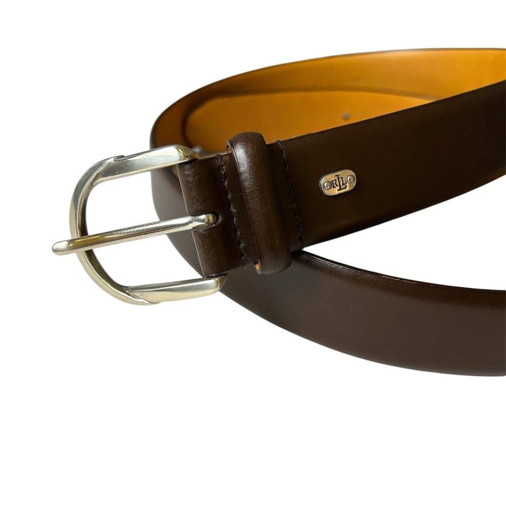 Lauren Ralph Lauren Italian Leather Dark Brown Silver Hardware Belt Size XL - Picture 2 of 11